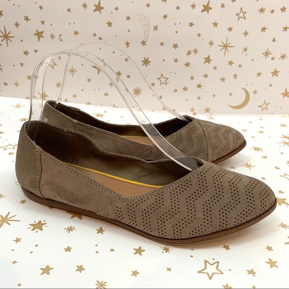 toms jutti chevron pattern suede flats